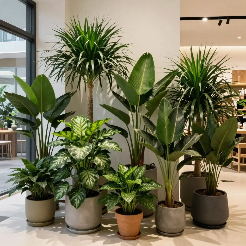 Indoor plant collection in modern interior